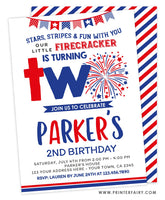 4th July Second Birthday Invitation